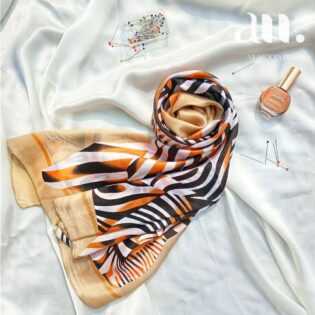 Autumn Golden Printed Silk Hijab