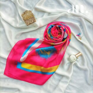 Groovy Pink Printed Silk Hijab